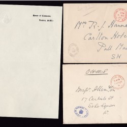Paliament House Commons House Lords official mail & stationery x8 1908?-70