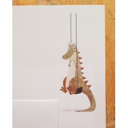 Crocodile on Swing Letter Writing Paper & Envelopes Stationery Set