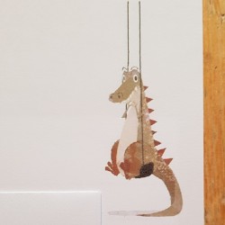 Crocodile on Swing Letter Writing Paper & Envelopes Stationery Set