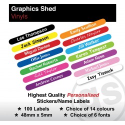 100 PERSONALISED KIDS STICK ON NAME LABELS STATIONERY STICKERS SCHOOL WATERPROOF