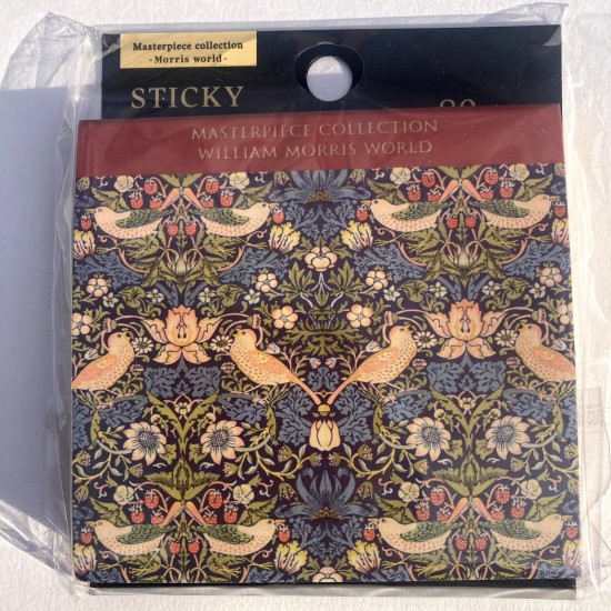 Sticky Notes William Morris Strawberry Thief 80 Sheets Blue Stationery