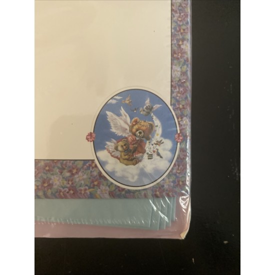 Angel Bears Stationery Pratt & Austin 15 decorated sheets new sealed