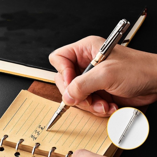 EDC Titanium Alloy Brass Pocket Ballpoint Pen Business Office Stationery Outdoor