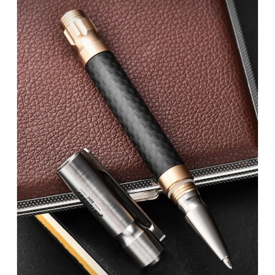 EDC Titanium Alloy Brass Pocket Ballpoint Pen Business Office Stationery Outdoor